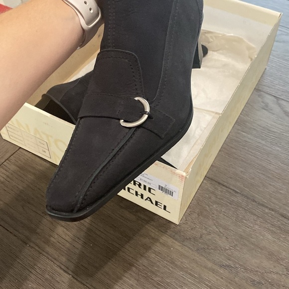 NWT Eric Michael Denmark Heel Black Dress Boot | Calf Height | Size 41/9 - Picture 10 of 12